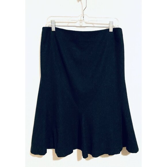 Ralph Lauren Skirt Womens 10 Charcoal Gray Wool Cashmere Blend Academia Career - Picture 1 of 5